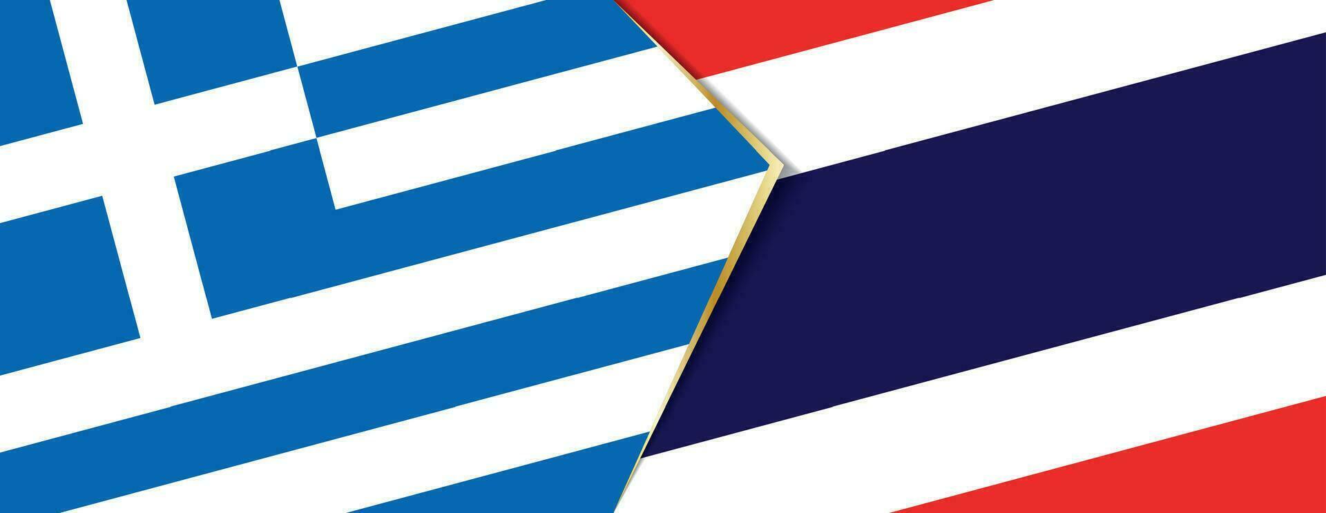 Grèce et Thaïlande drapeaux, deux vecteur drapeaux.