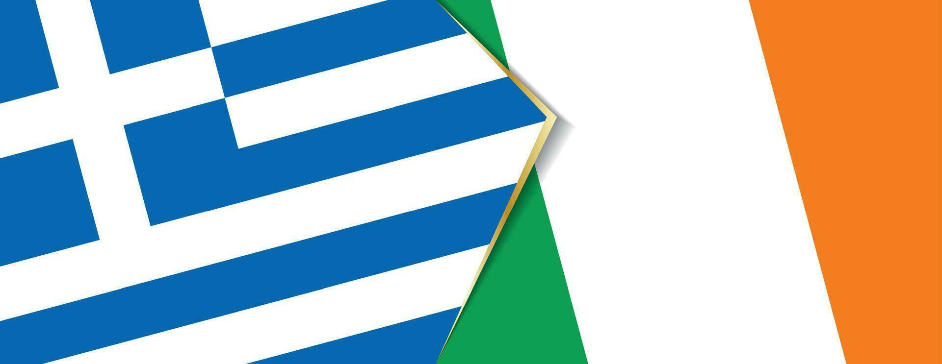 Grèce et Irlande drapeaux, deux vecteur drapeaux.