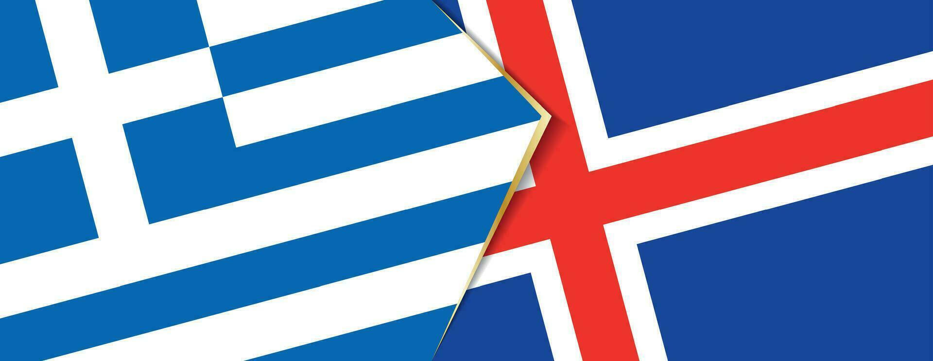 Grèce et Islande drapeaux, deux vecteur drapeaux.