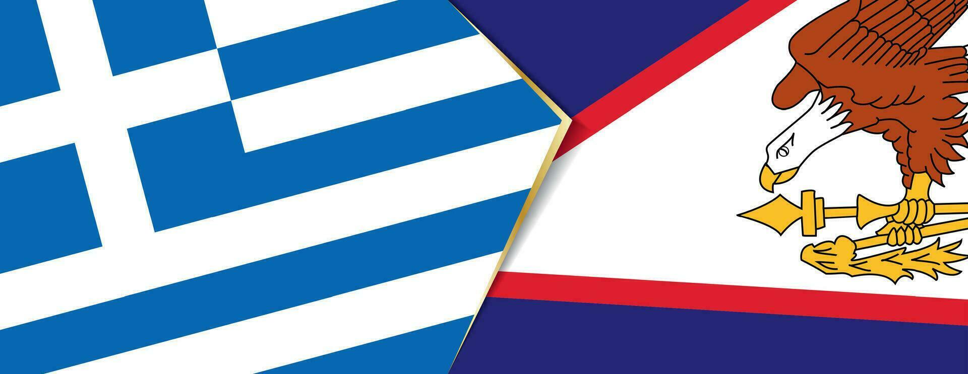 Grèce et américain samoa drapeaux, deux vecteur drapeaux.