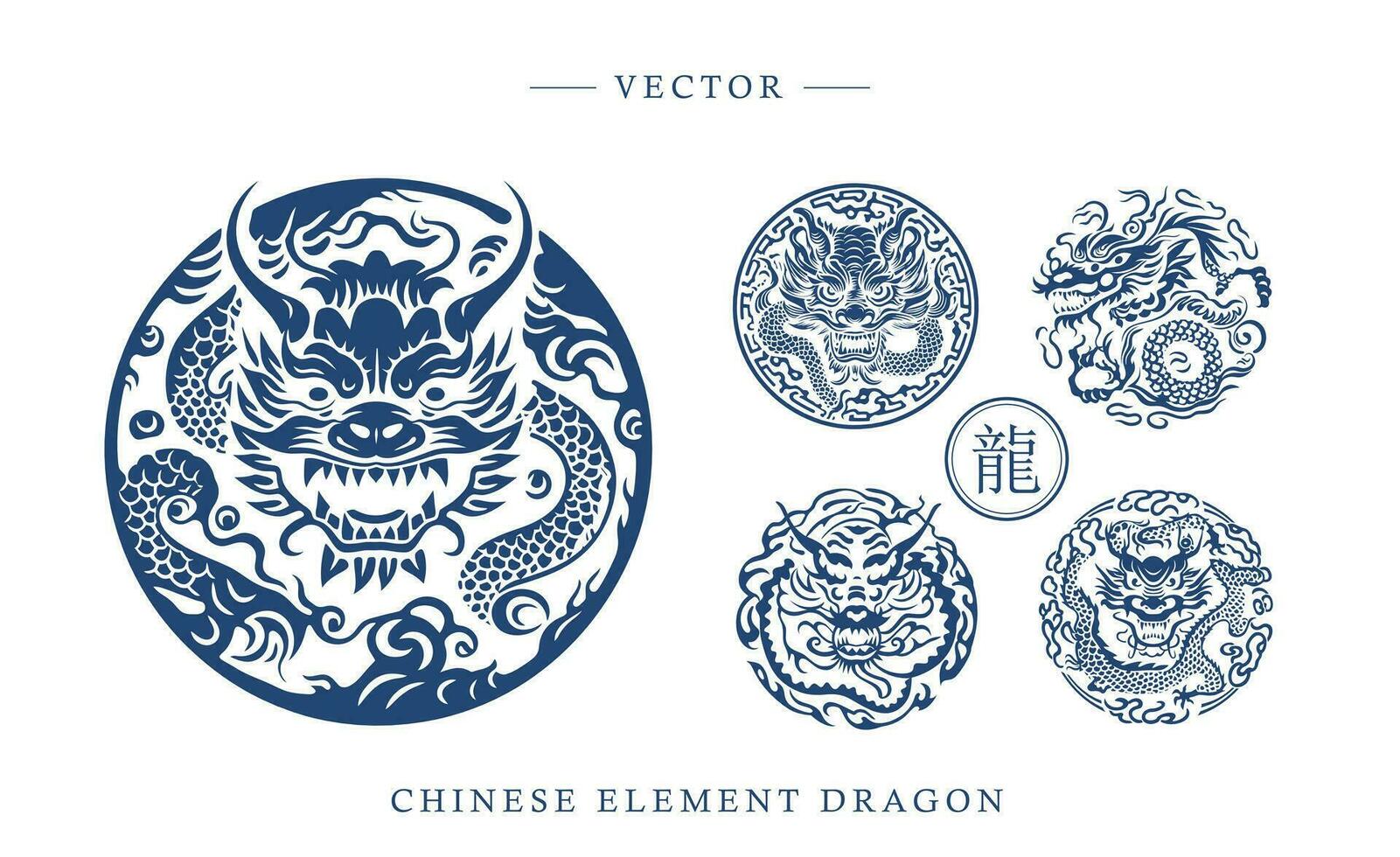 chinois dragon traditionnel lunaire Nouveau année vecteur