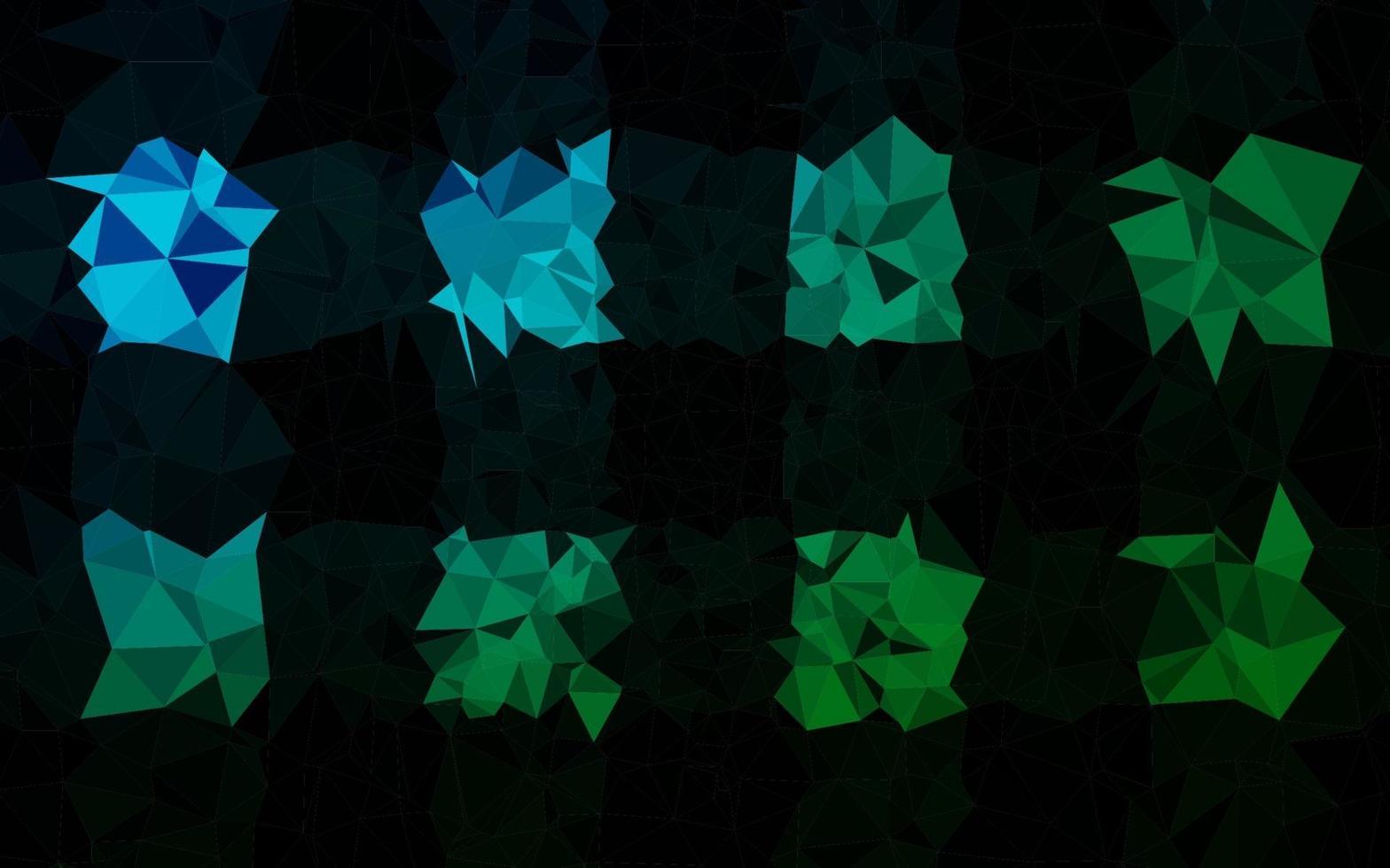 modèle polygonal de vecteur bleu foncé, vert.