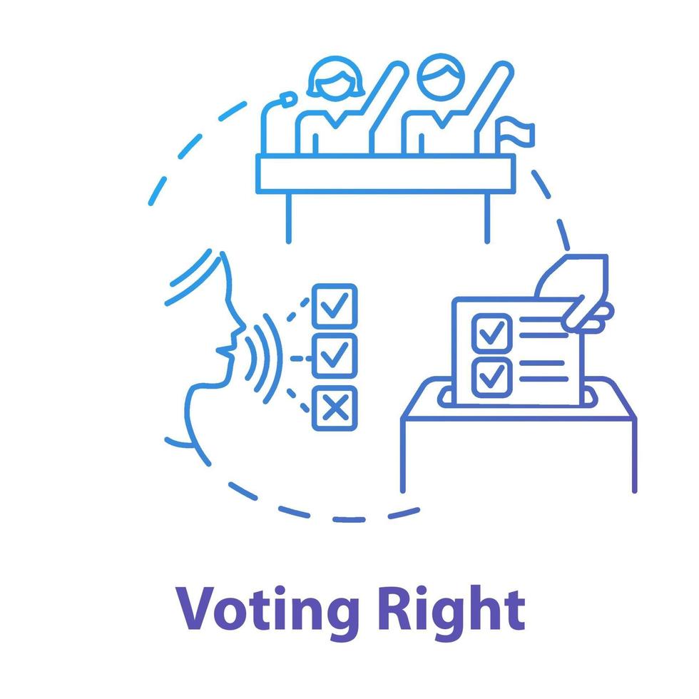 icône de concept bleu droit de vote vecteur