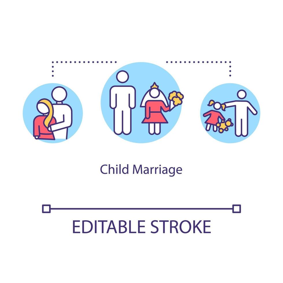 icône de concept de mariage d'enfants vecteur