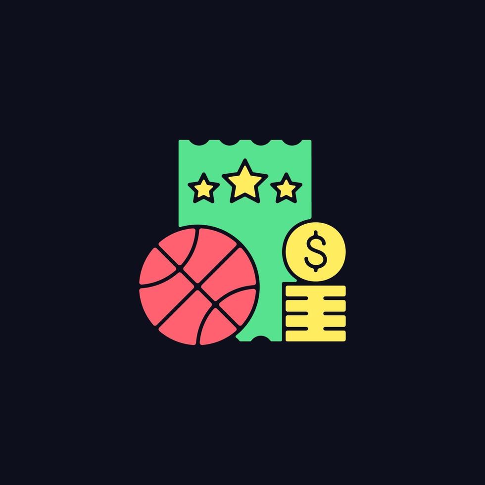 icône de couleur rvb de loterie sportive pour le thème sombre vecteur