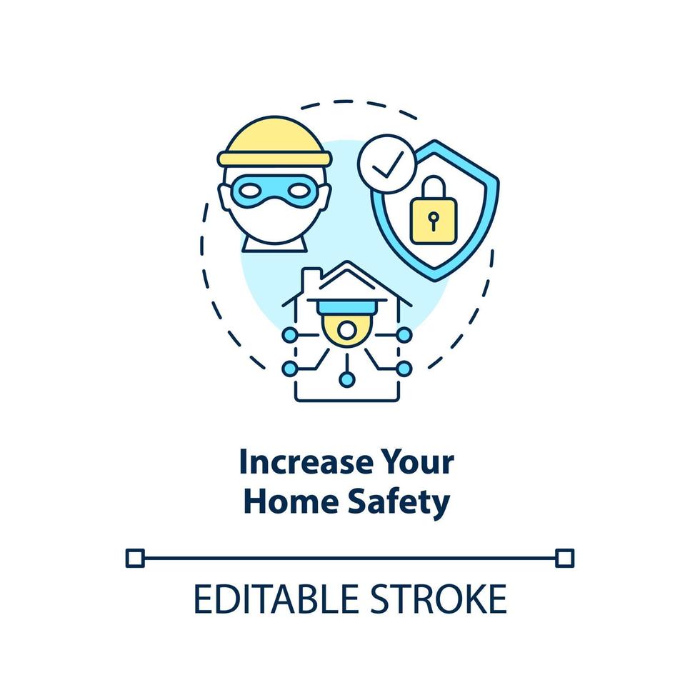 augmentez votre icône de concept de sécurité à domicile vecteur