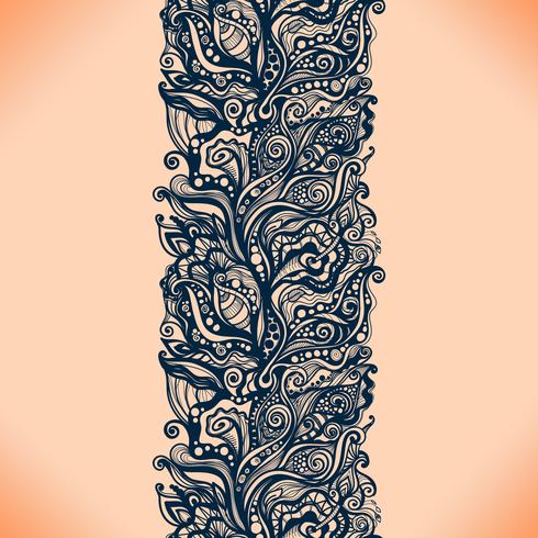 Modèle sans couture de ruban de dentelle abstraite avec des fleurs d&#39;éléments vecteur