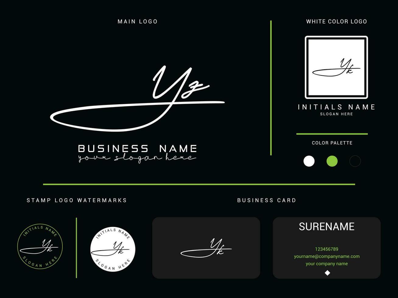 main dessiner yz Signature affaires logo, initiale luxe yz logo icône conception vecteur