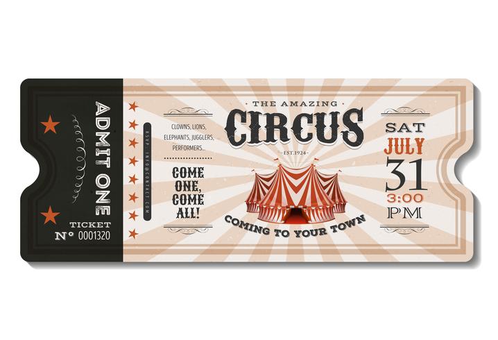 Billet Vintage Circus vecteur