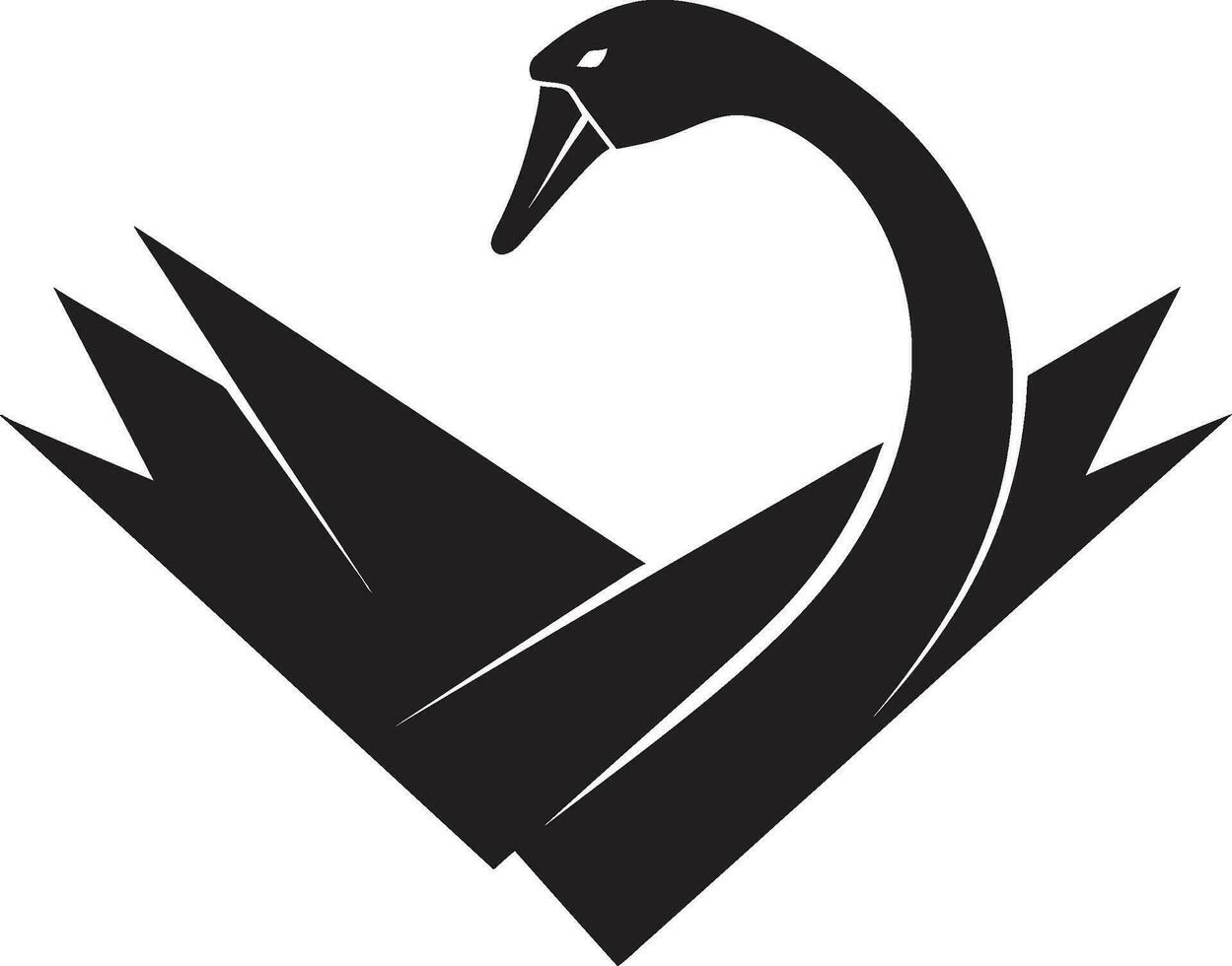 éco amical cygne icône capricieux oiseau silhouette vecteur