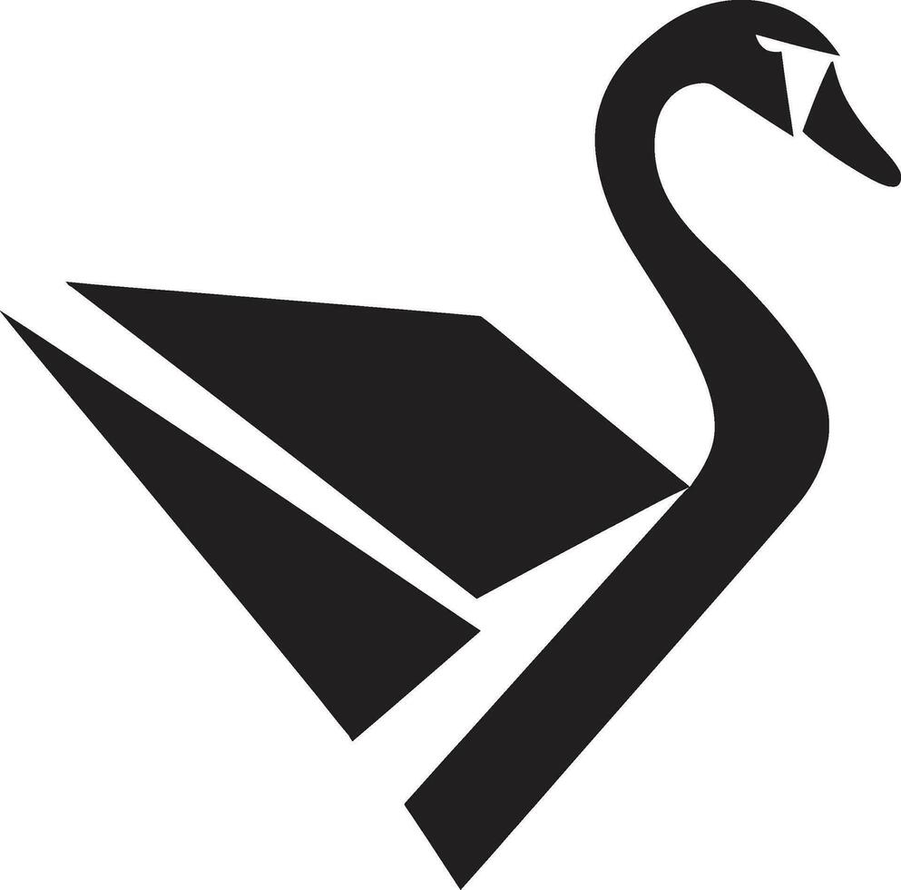 capricieux oiseau silhouette sculpté cygne symbole vecteur