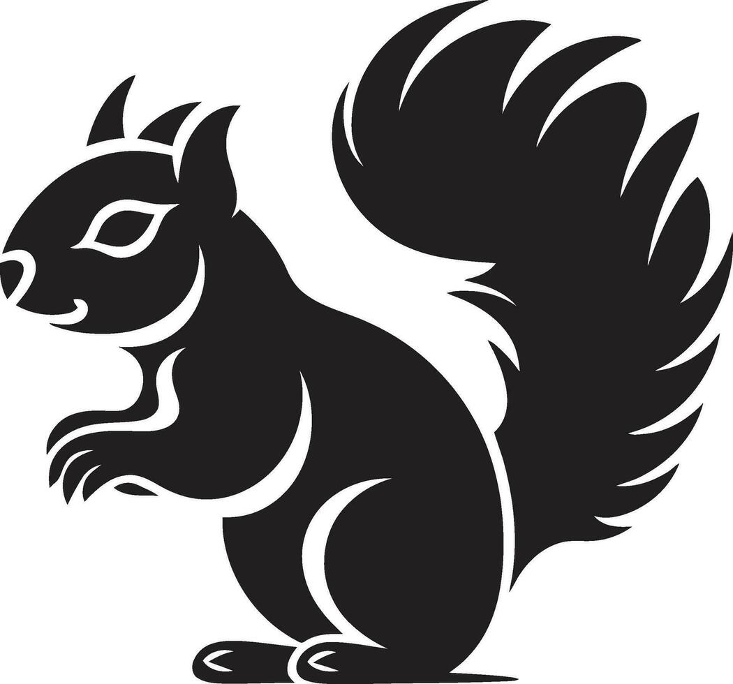 écureuil graphique dans noir et blanc élégant bâton insecte vecteur icône