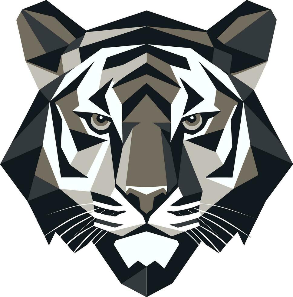furtif panthera emblème puissant noir tigre symbole vecteur