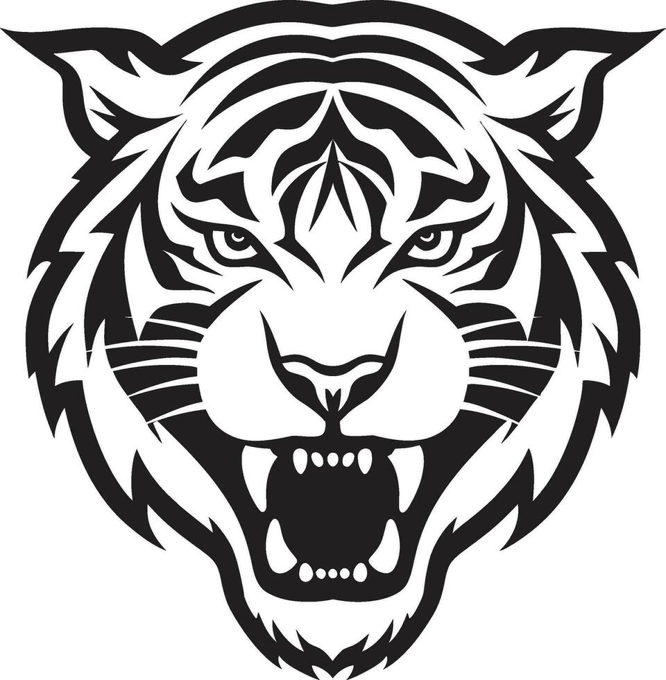 féroce tigre Roi badge ombragé jungle règle marque vecteur