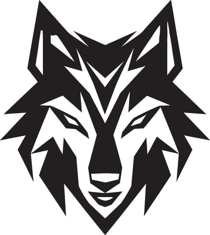ombragé sauvage canin icône noir Loup fierté joint vecteur
