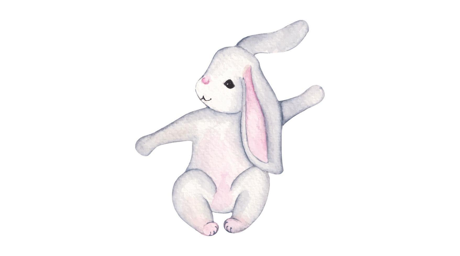 illustration aquarelle de petit lapin vecteur
