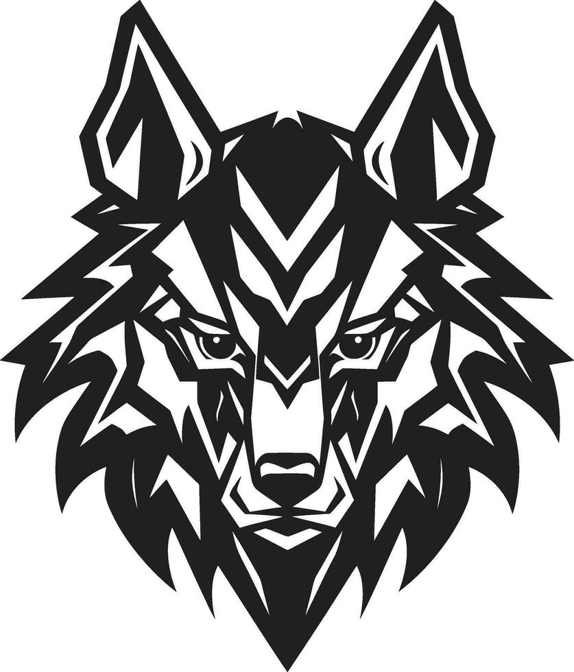 gracieux Loup visage logo ombragé alpha Loup insigne vecteur