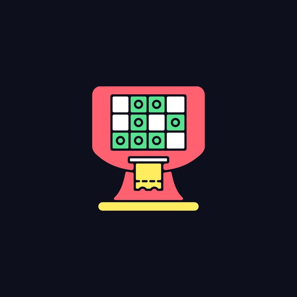 icône de couleur rvb de jeu de loterie basée sur un terminal pour le thème sombre vecteur