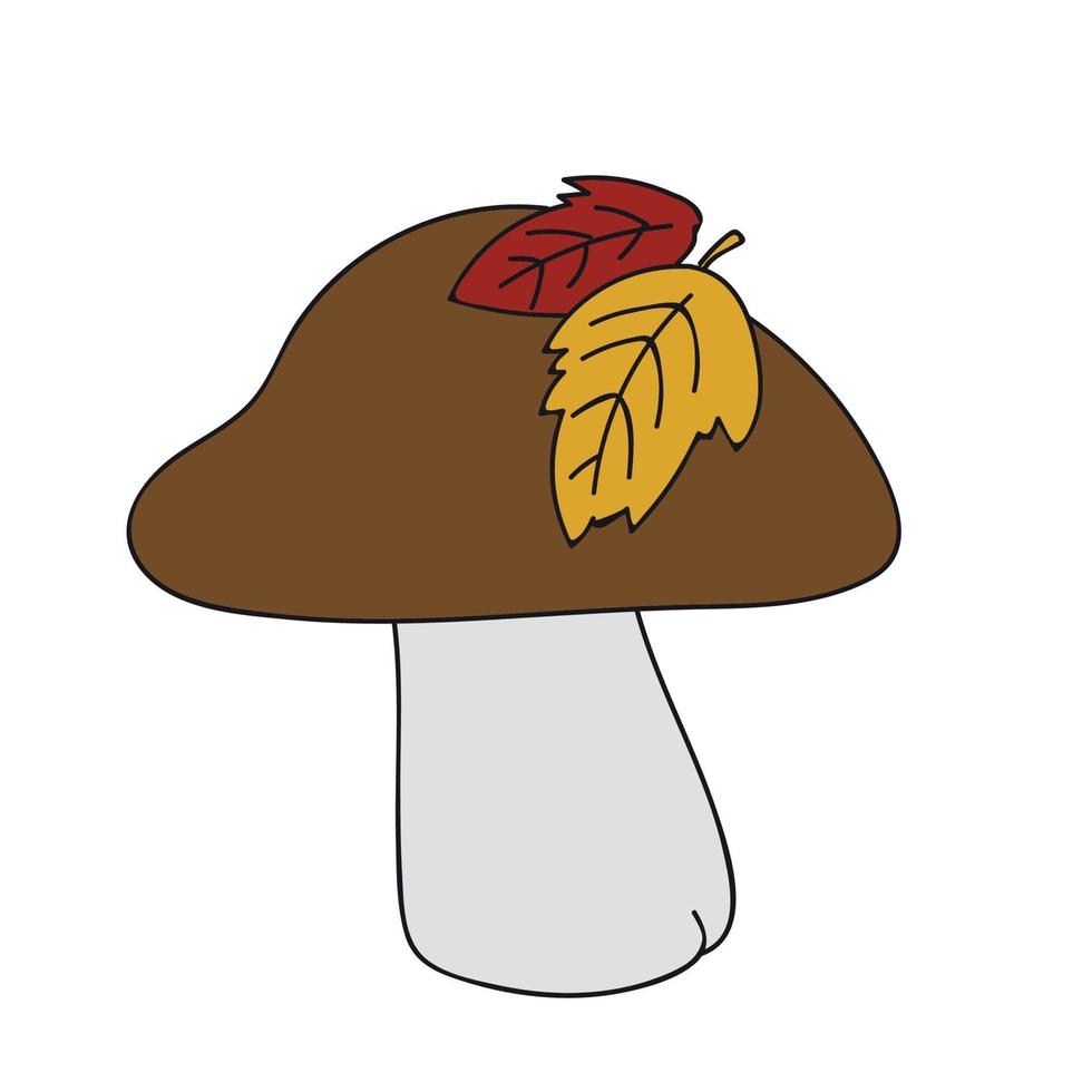 champignon de dessin animé pour la conception d'automne. forêt vecteur