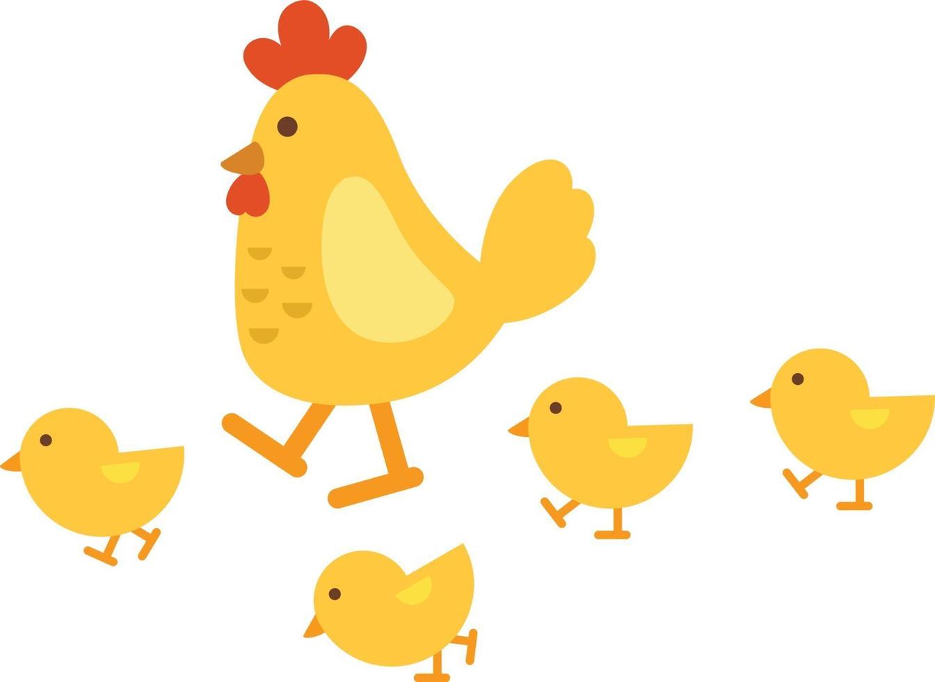 Illustration de poulet isolé sur fond blanc vecteur