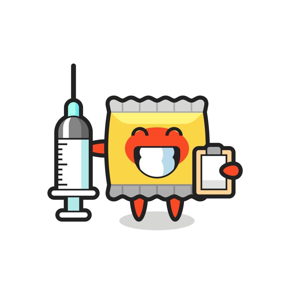 illustration de mascotte de collation en tant que médecin vecteur