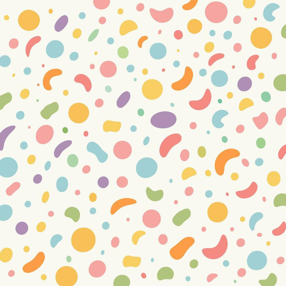 une vibrant et de bonne humeur sans couture modèle avec coloré pastel points sur une blanc background.colorful vecteur texture avec cercles.