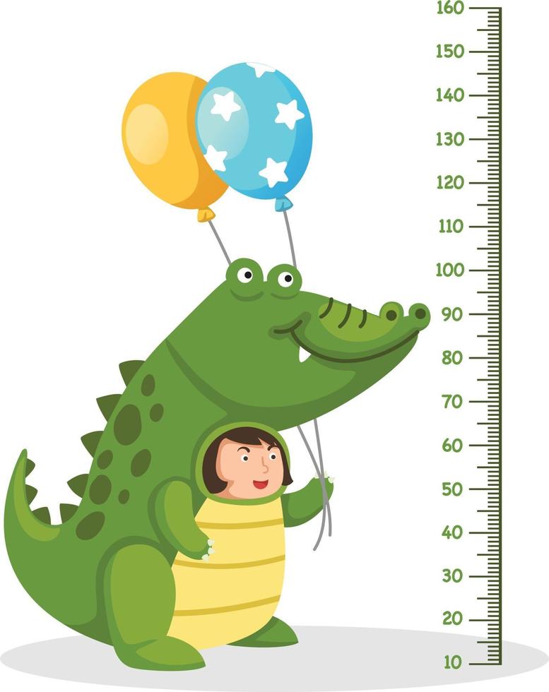 mur de mètre avec crocodile costume.vector illustration vecteur