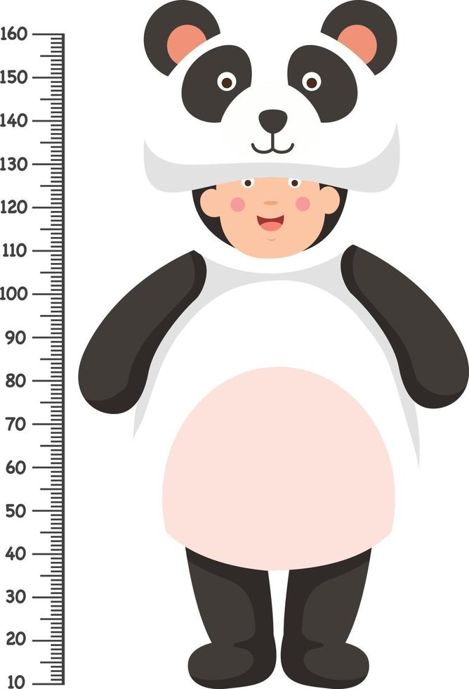 mur de mètre avec costume de panda .vector illustration vecteur