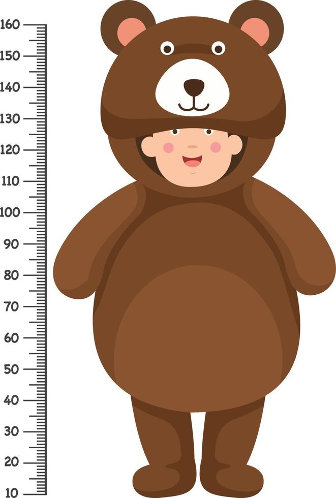 mur de mètre avec costume d'ours .vector illustration vecteur