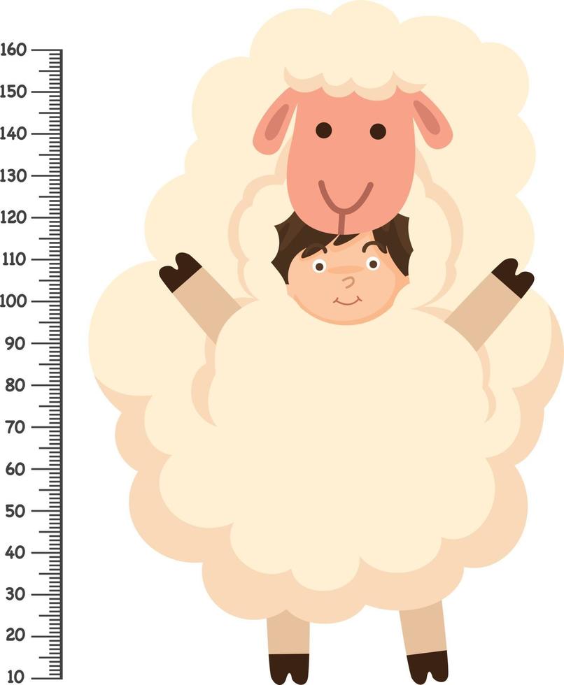 mur de mètre avec costume de mouton .vector illustration vecteur