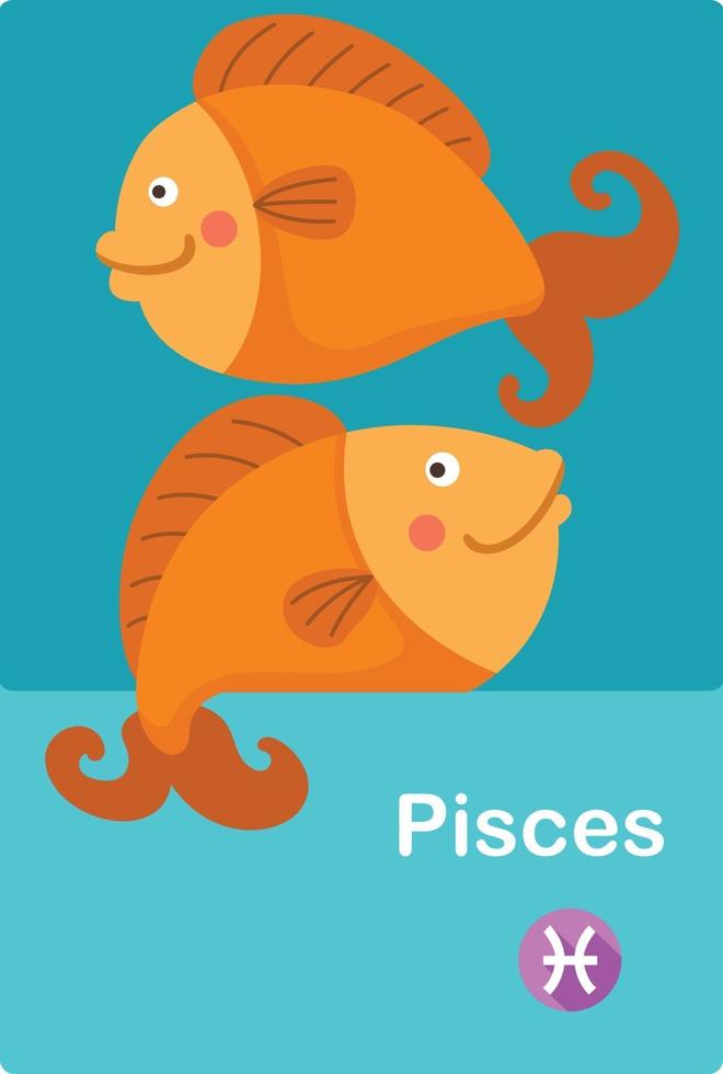 illustration du vecteur de poissons isolé. signes du zodiaque