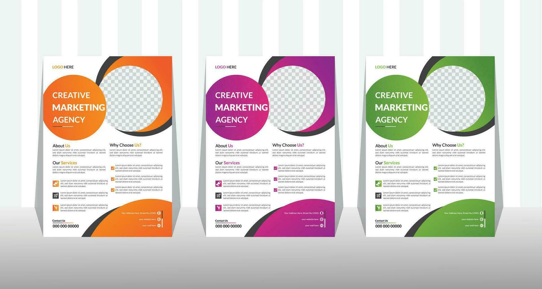 entreprise affaires prospectus et brochure couverture conception disposition Contexte avec Trois couleurs schème, vecteur modèle dans a4 taille.