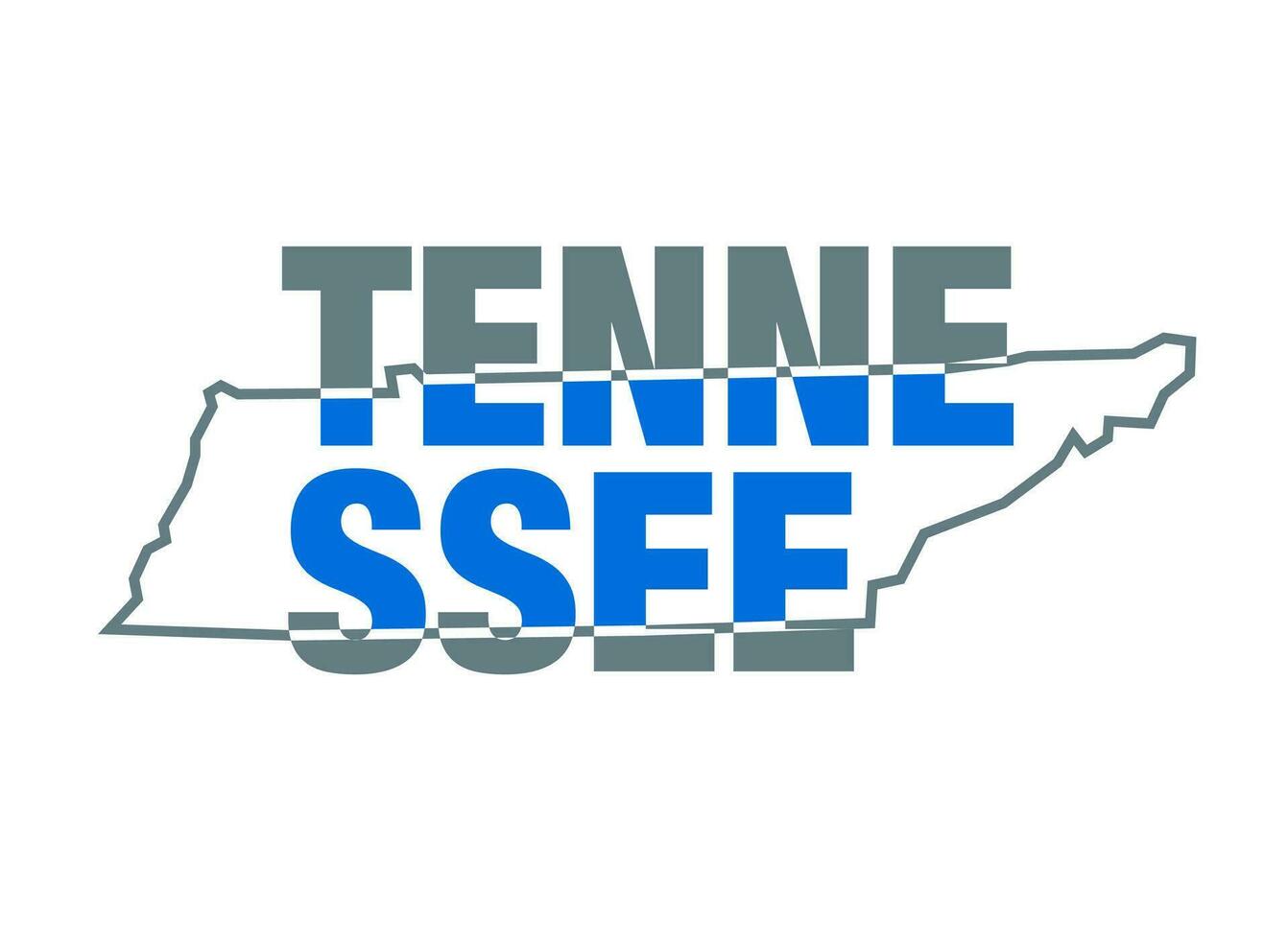 Tennessee carte typographie vecteur sur blanc couleur.