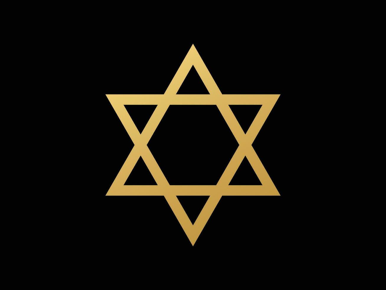 d'or étoile de David. Jaune religieux hexagramme avec traditionnel symboles de judaïsme pour juif vacances vecteur conception