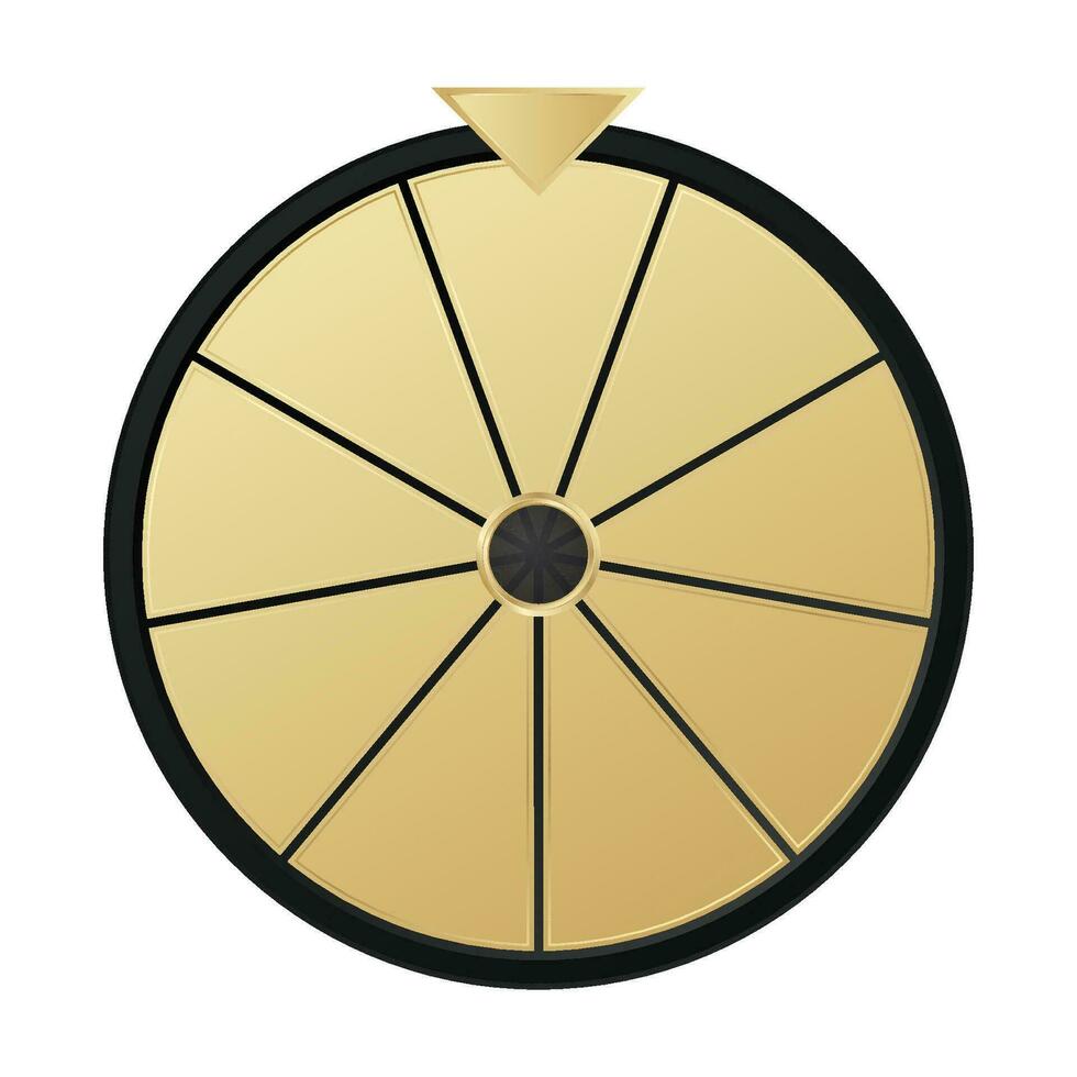 fortune roue or modèle avec blanc vide segments vecteur réaliste illustration