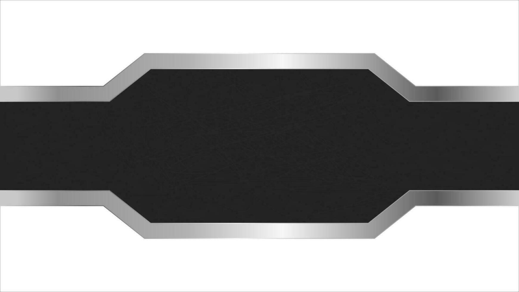 chrome géométrique noir Bande Contexte. métallique argent modèle avec industriel conception pour technologie futuriste vecteur bannière