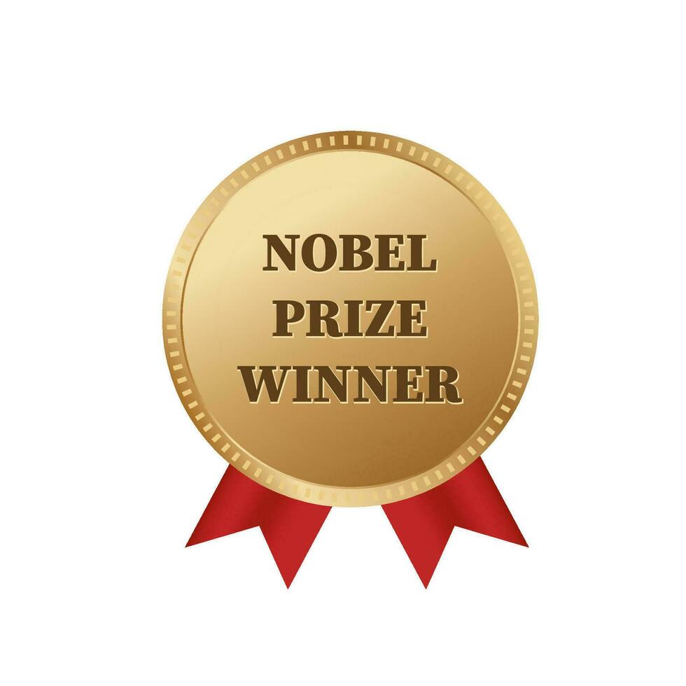 nobel prix gagnant médaille vecteur or prix