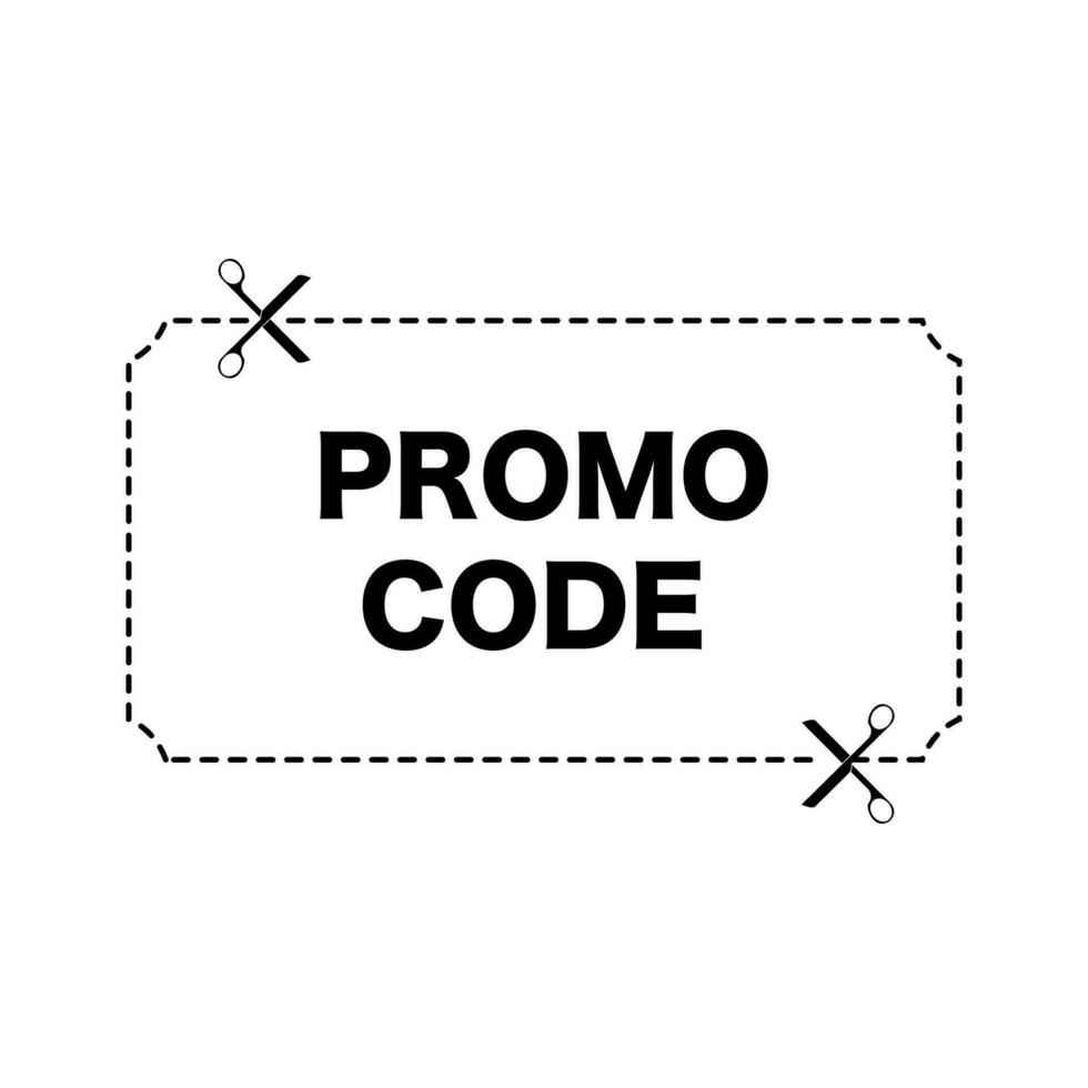 les ciseaux Couper en dehors coupon avec promo code. client bon pour affaires remise et vente au détail pour prix et commercialisation vecteur des offres