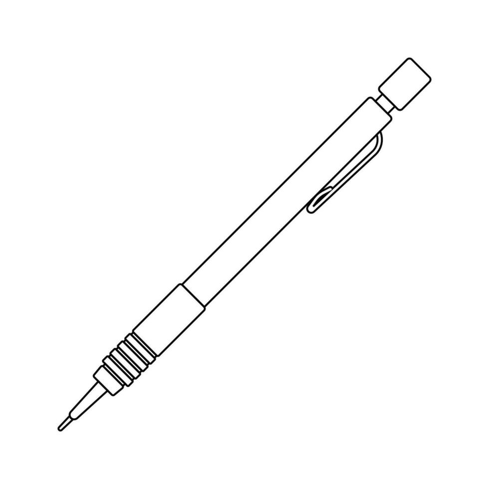 à bille stylo contour icône illustration sur blanc Contexte vecteur