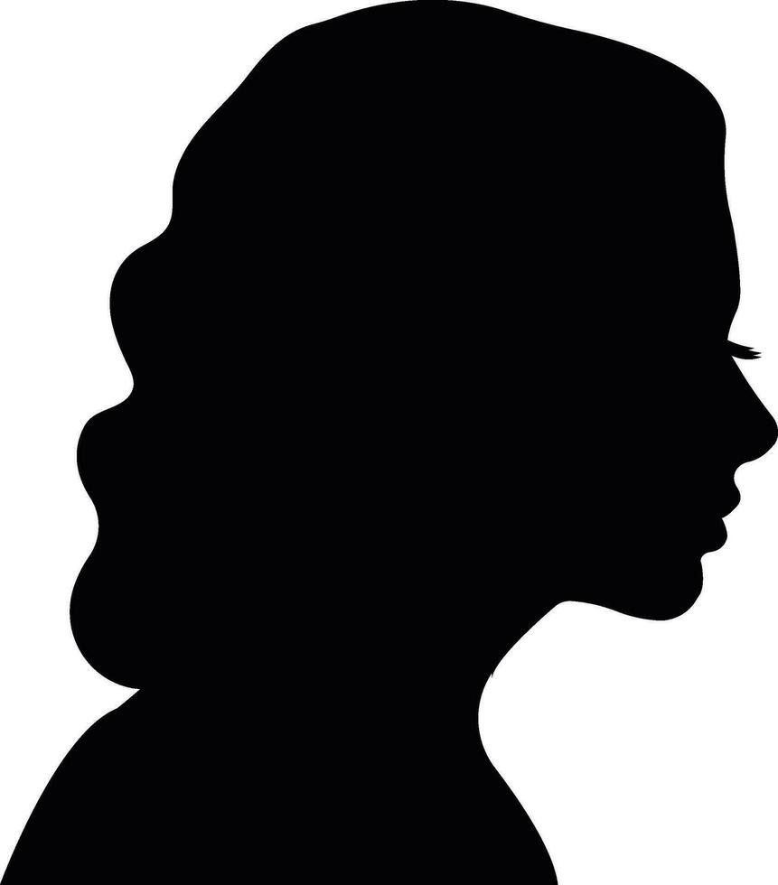 silhouette de beau profil de femme visage concept beauté et mode vecteur