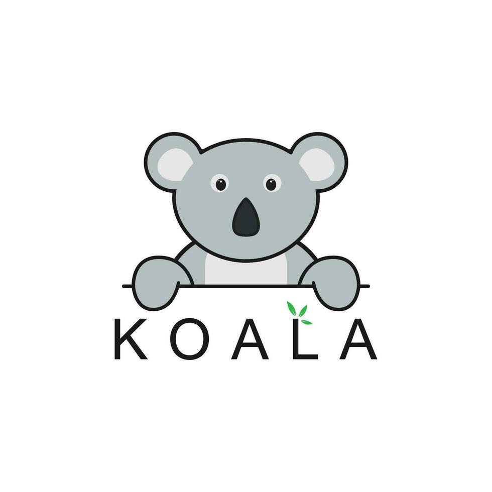 koala logo modèle avec plat style vecteur illustration