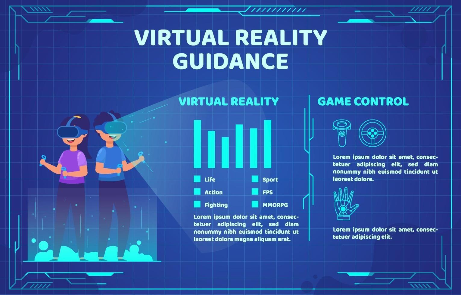 infographie de guidage en réalité virtuelle vecteur