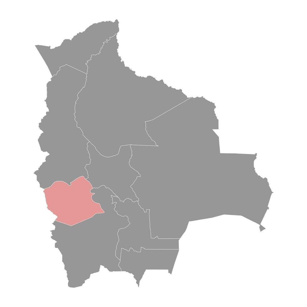 oruro département carte, administratif division de Bolivie. vecteur