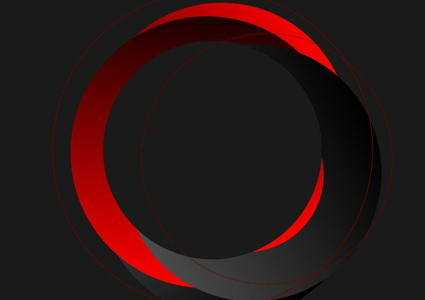 technologie abstrait minimal Contexte avec rouge noir cercles vecteur