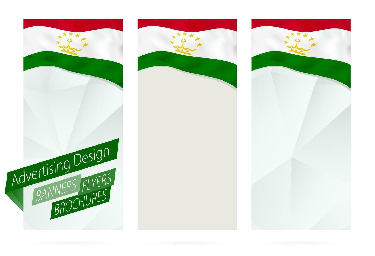 conception de bannières, dépliants, brochures avec drapeau de tadjikistan. vecteur