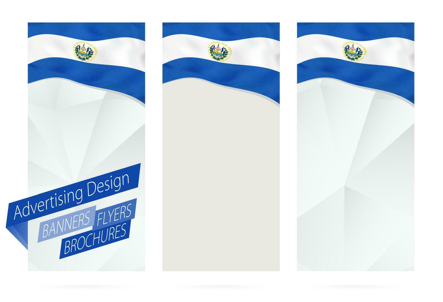 conception de bannières, dépliants, brochures avec drapeau de el salvador. vecteur