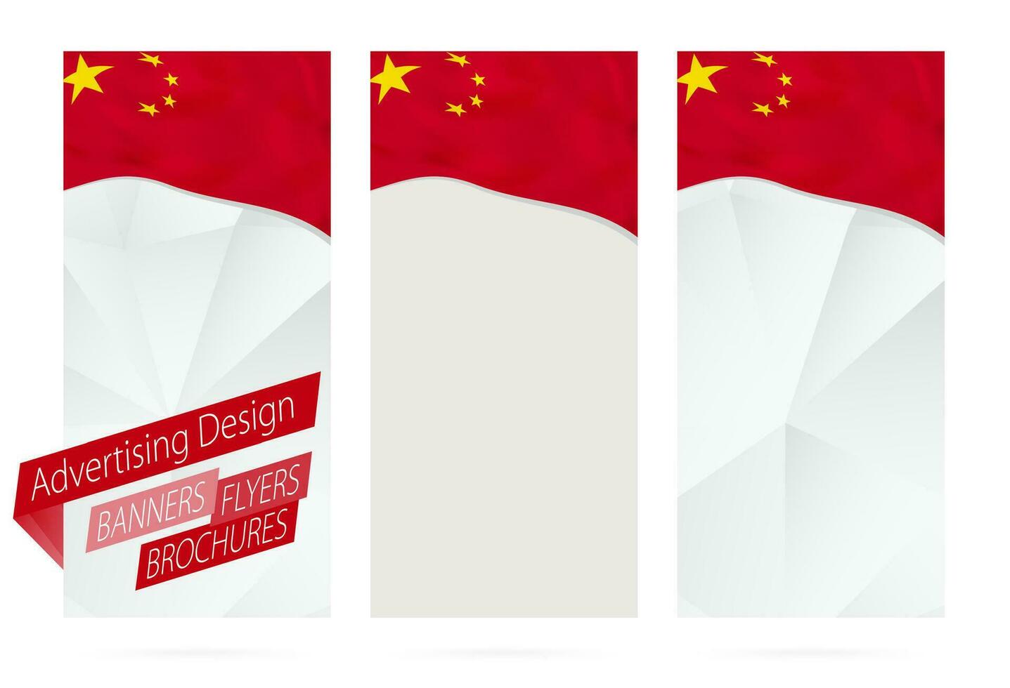 conception de bannières, dépliants, brochures avec drapeau de Chine. vecteur