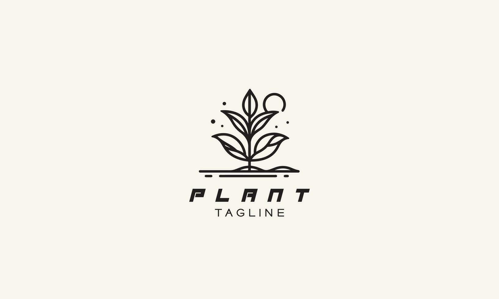 la nature plante et arbre vecteur logo icône conception