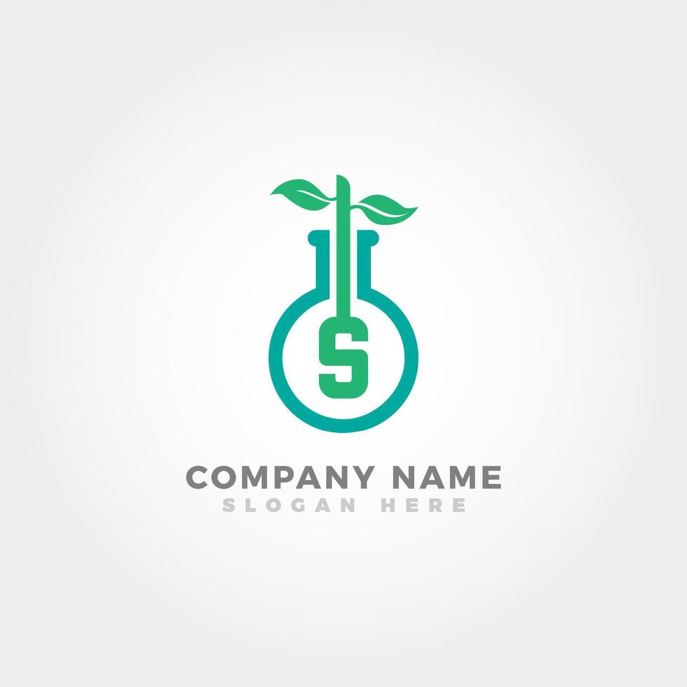 biotechnologie logo mélangé avec initiale lettre s vecteur