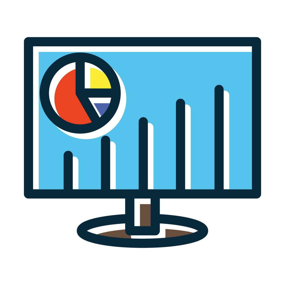 analytique vecteur épais ligne rempli foncé couleurs Icônes pour personnel et commercial utiliser.